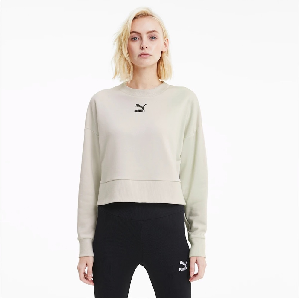 PUMA Classic Cropped Crewneck Sweater - Small